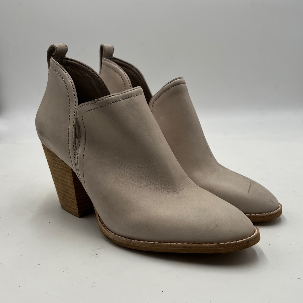 Jeffrey Campbell Cream Ankle Boots with V-Shaped Opening